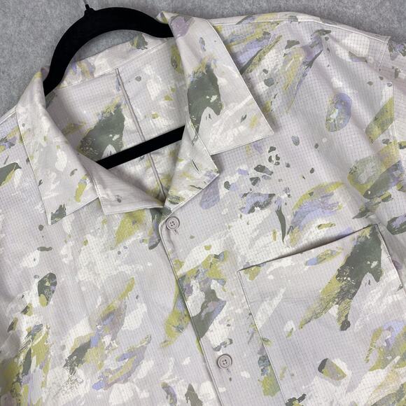 Lululemon XXL Airing Easy Camp Collar Shirt Variegated Bloom Finch Yellow Multi - Picture 2 of 5